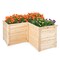 Costway 24'' L-Shaped Deep Root Planter Box Wooden Raised Garden Bed with Open-Ended Base